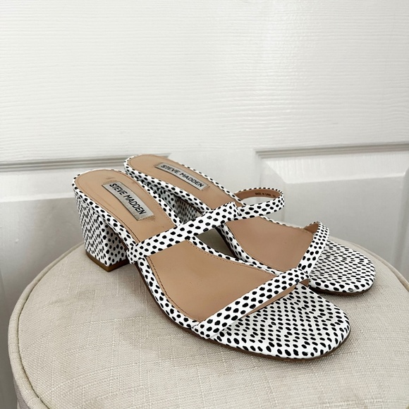 Steve Madden Issy Polka Dot Strappy Sandal Heel - Picture 2 of 3